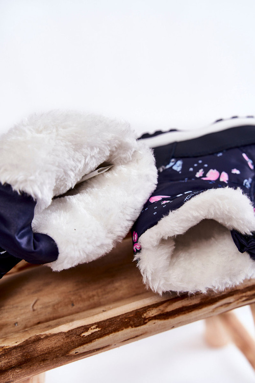 Detské topánky Snehové topánky na veľkej hviezde KK374236 Navy Blue Slider