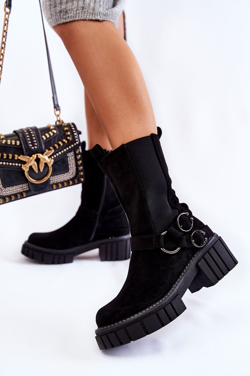 Dámské semišové teplé boty Workers Černe Brinnon