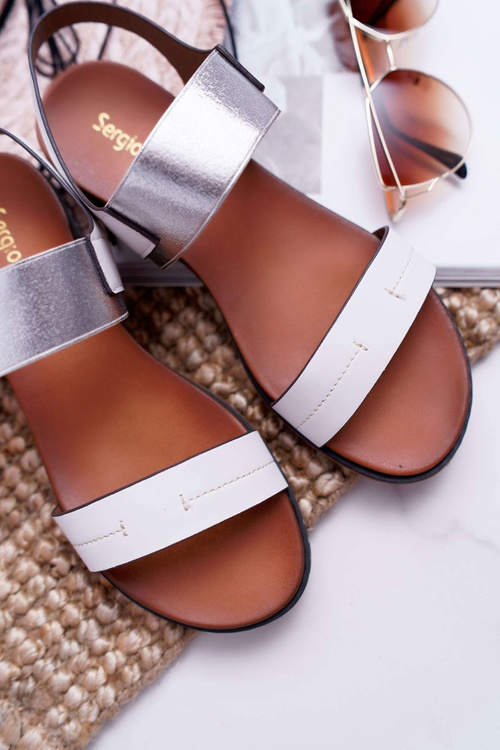 Dámské Sandály Ploché Sergio Leone SK014 bílé Agrina