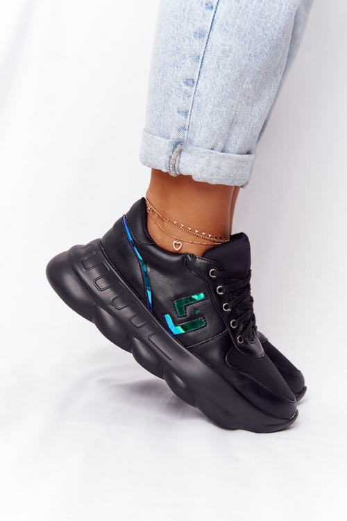 Dámske športové topánky na platforme Lu Boo Black