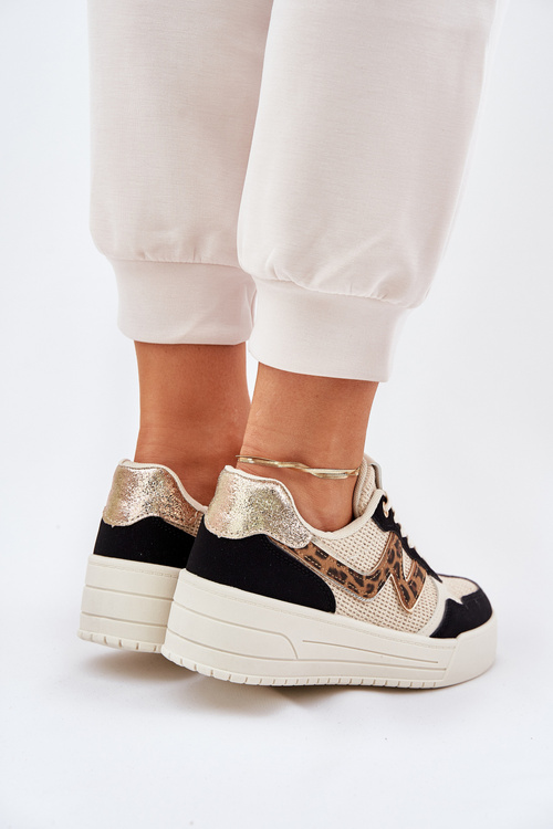 Dámské Sportovní Boty Na Platformě Leopardí Černé Lorori