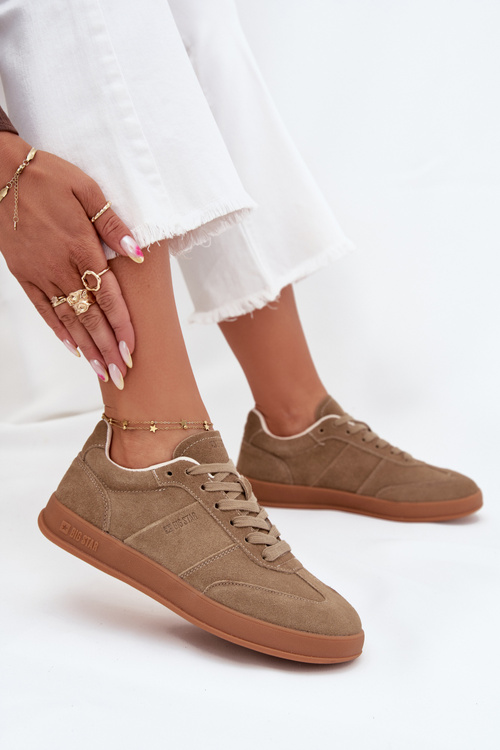 Dámske semišové sneakersy Big Star SS274675 HI-POLY SYSTEM Béžové