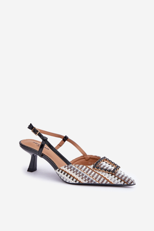 Lodičky S Ozdobou A Odkrytou Pätou Čierne Teminora