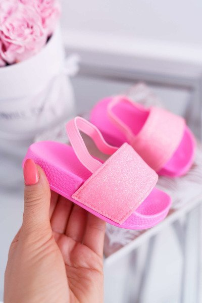 Dětské dívčí Nazouváky s brokáty růžové Rimia