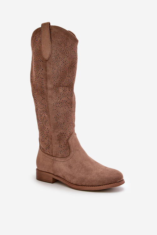 Dámske Vyrezávané Čižmy Hnedé S.Barski HY42-132