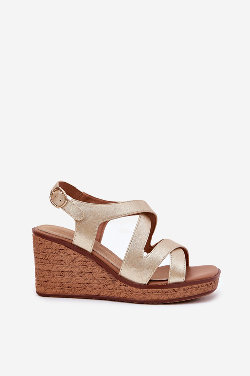 Dámske Sandále Na Klíne Sergio Leone SK223 Zlaté