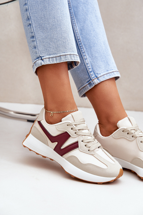 Dámské Sportovní Boty Tenisky Béžovo-Červené Britma