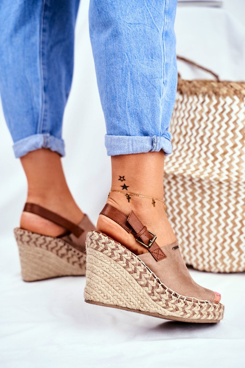 Dámské Sandály Na Klínu Big Star béžové FF274982