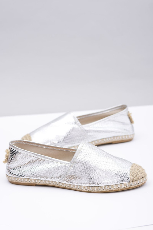 Lu Boo Zasuňte strieborné dámske espadrilles had praay