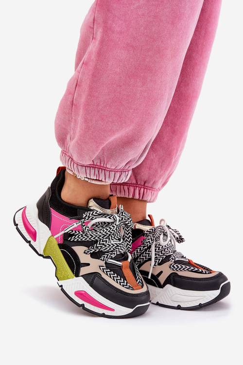 Tenisky Dámske Športové Topánky S Dvojitým Šnurovaním Čierne Efobell