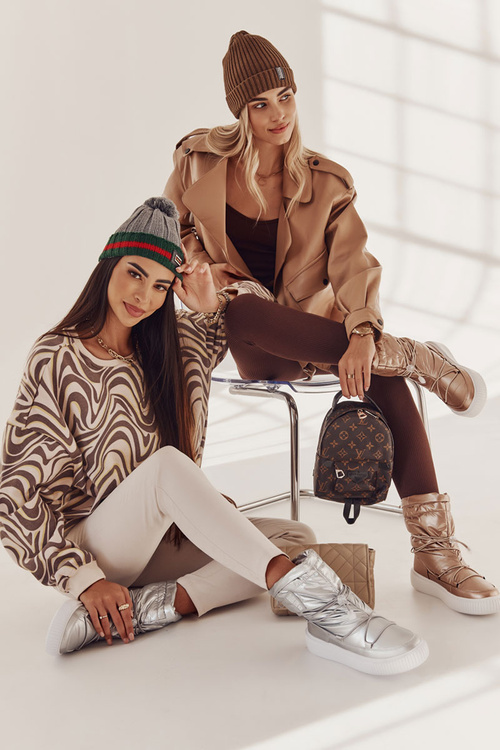 Ženské izolované snehové topánky Veľká hviezda KK274194 Beige