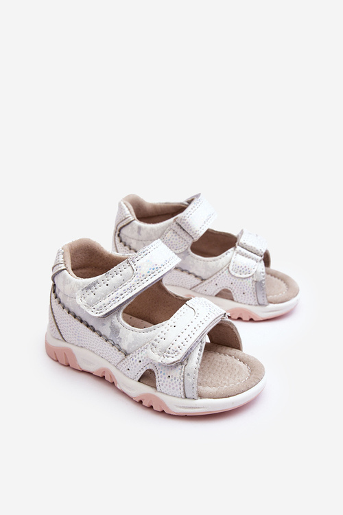 Dětské pohodlné sandály na zipy bílé Alaska