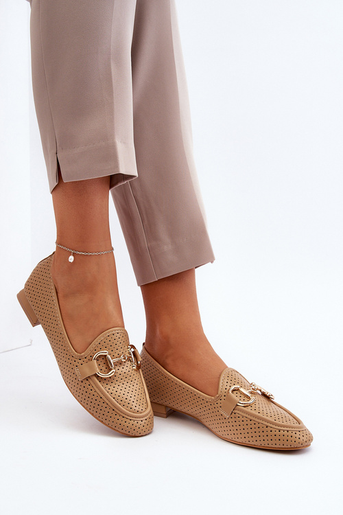 Dámske mokasíny na plochej päte s ozdobou Camel Iluvana