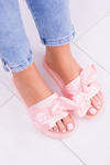 Dámske ružové flip -flops s lukom do hurremu