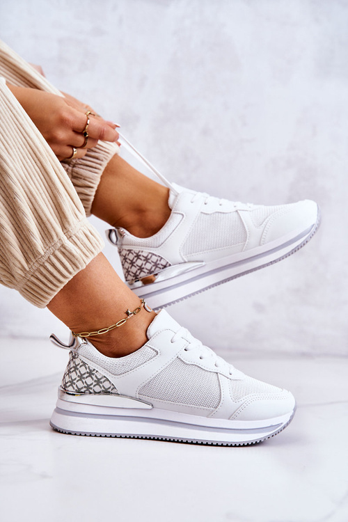 Dámské klasické sportovní boty na klínku bílé Advanced