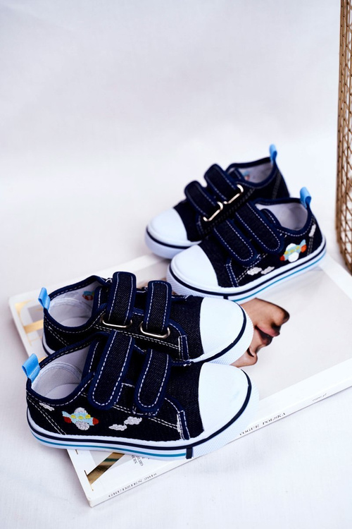 Dětské tenisky se suchým zipem tmavě modré Nimalo