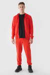 Pánska Tepláková Mikina Na Zips S Kapucňou Červená 4FWMM00TSWSM1466-60S