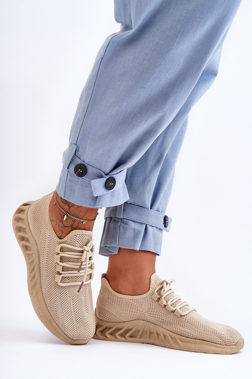 Dámské vložené materiálové tenisky bež Venett