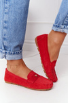 Ženské semišové Moccasins S. Barski Red