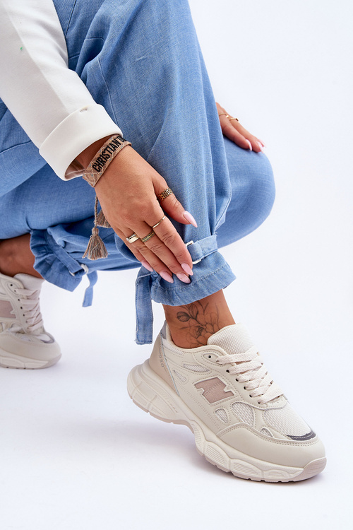 Modní Dámské Sportovní Boty S Síťovinou Bežové Venice