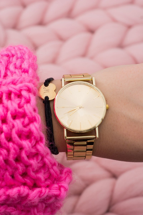 Stylish Gold Women Watch with Bracelet