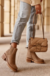 Low Classic Suede Boots, Beige Lalyllis