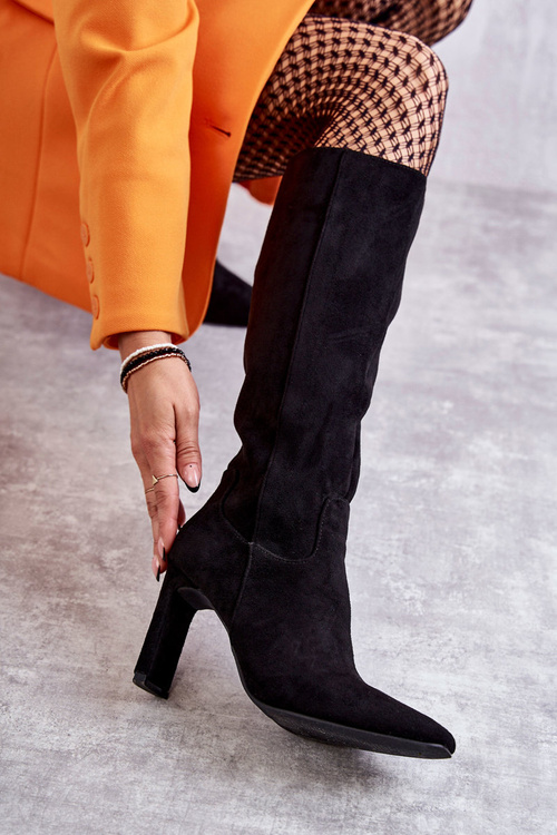 Dámske topánky na kolene post čierne skutočne láska