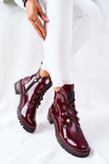 Teplé Boty Lakovane Burgundské Cloghan