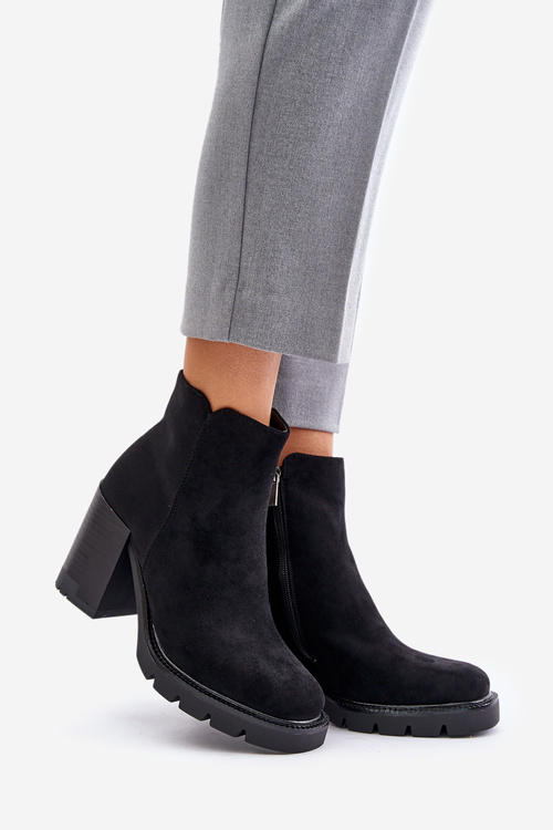 Eko Zamatové Čižmy Na Opätku Čierne Cediona