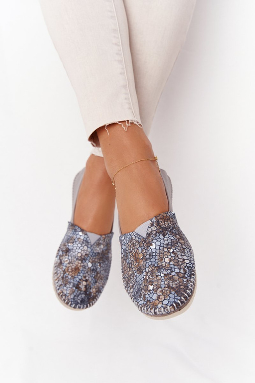 Dámske kožené baleríny Maciejka 01930-86 Šedá