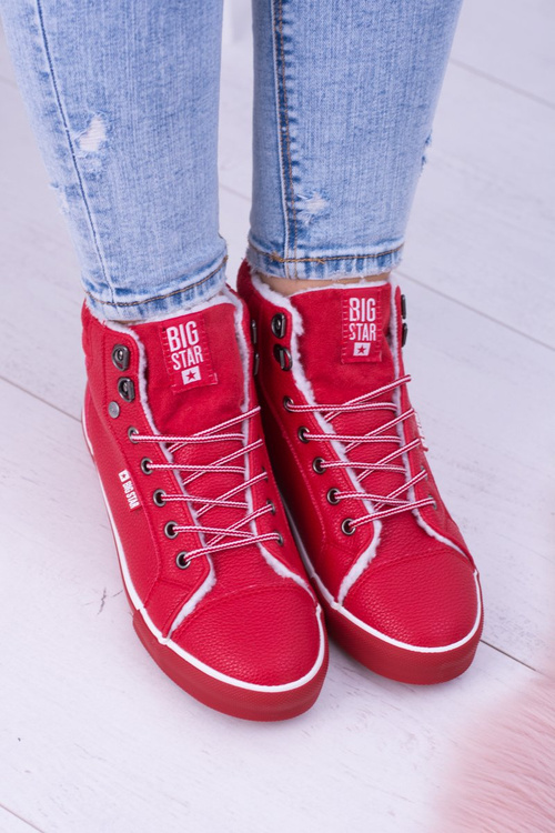 Big Star Izolované červené dámské tenisky BB274003