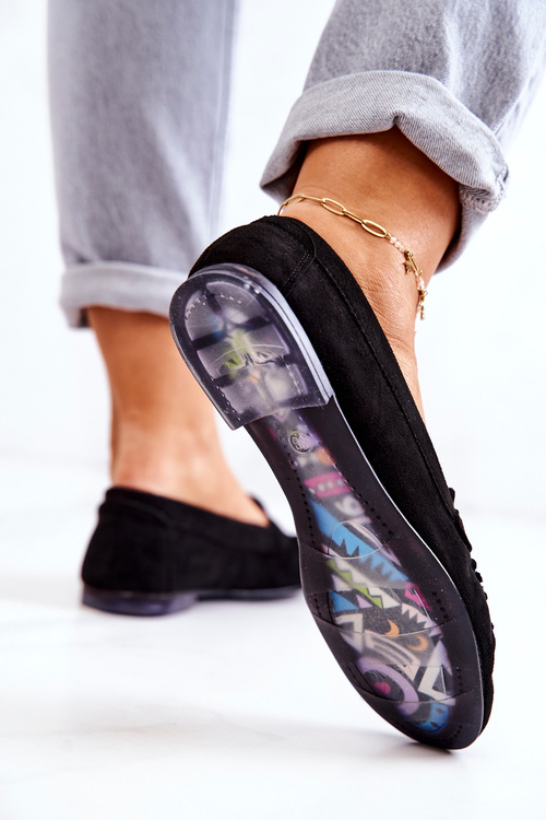 Semišové Mokasíny Sergio Leone MK722 Černé