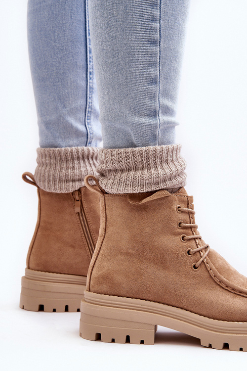 Dámske topánky na posúvacej tmavej béžovej apolosii