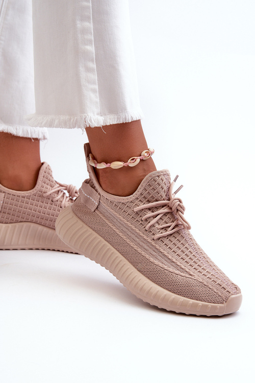 Dámské růžové sportovní textilní slip on tenisky Nelmarie