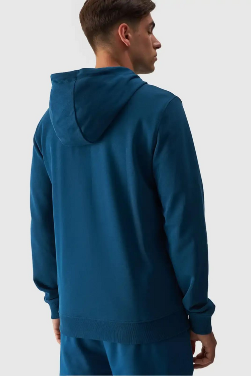 Pánska Mikina S Kapucňou Zipsová 4F Tyrkysová 4FWAW24TSWSM1256-46S