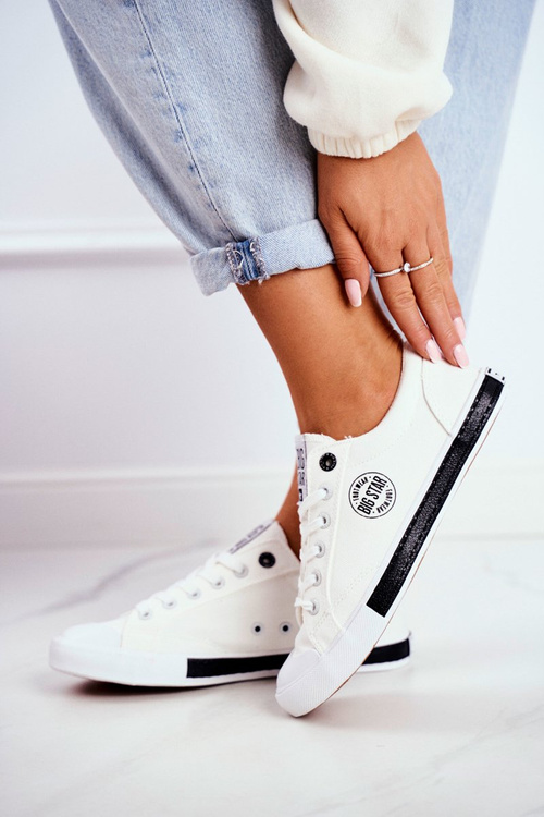 Dámske tenisky pre veľké hviezdy biele FF274228