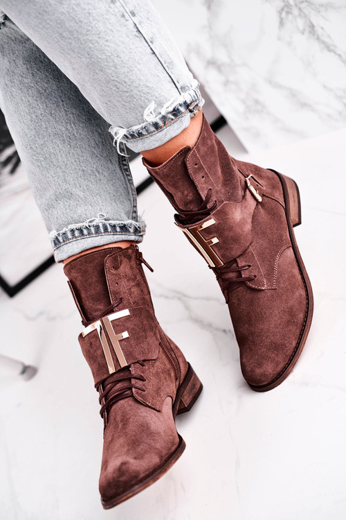 Dámské Kotníkové Boty Semisove Hnede Nicole 2591