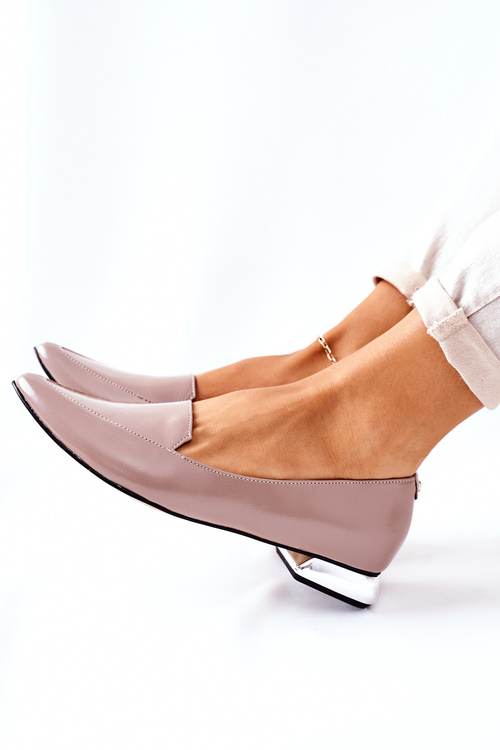 Moccasins na striebornej päte Laura Messi 2013 Cappuccino