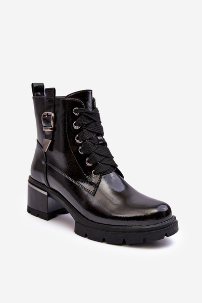Ženské lakované D&A MR870-97 Čierne topánky