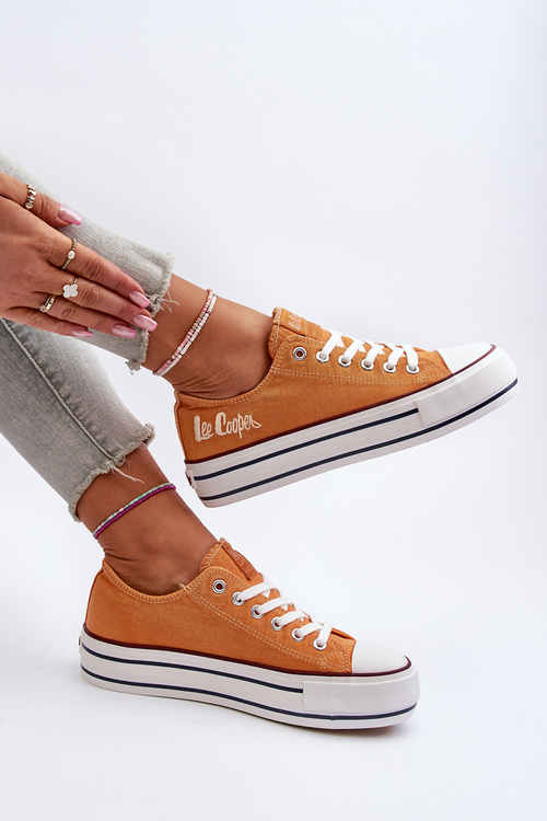 Dámské tenisky na tlusté podrážce Lee Cooper LCW-24-31-2216 Oranžové