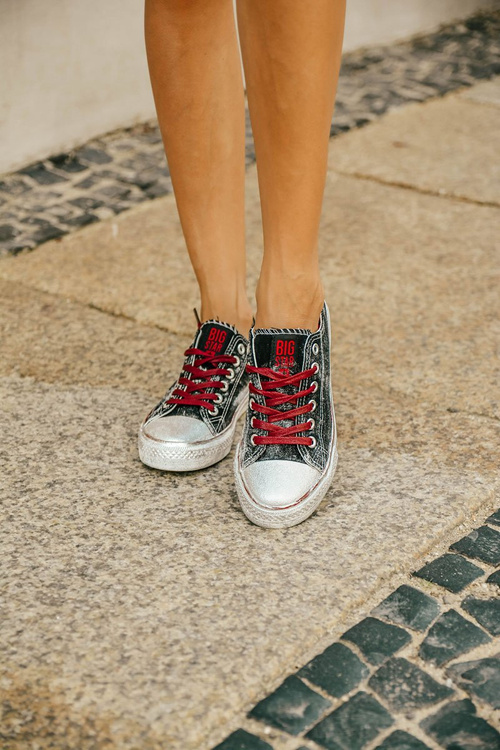 Big Star Černé Boty Stříbrné tenisky BB274013