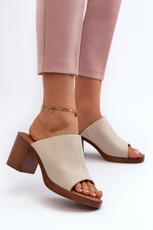 Elegantné Ľahké Dámske Sandále Na Podpätku Bežové Varnila