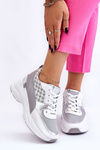 Dámská sportovní obuv na platformě bílá a šedá Ferrina