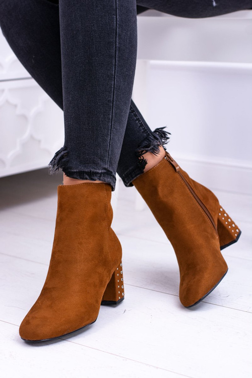 Teplé ženské kotníkové boty hnědé Jokasta