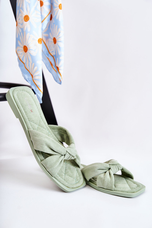 Dámské módní semišové pantofle zelené Lorrie