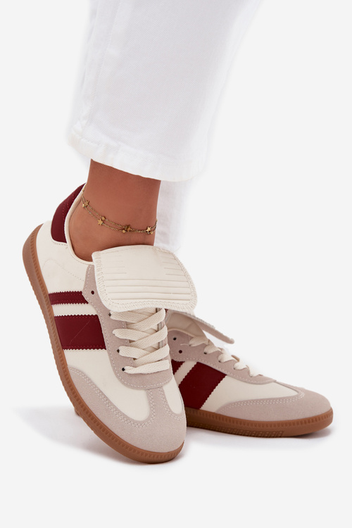 Nízke Dámske Tenisky S Ohýbaným Jazykom Bordová Ardira