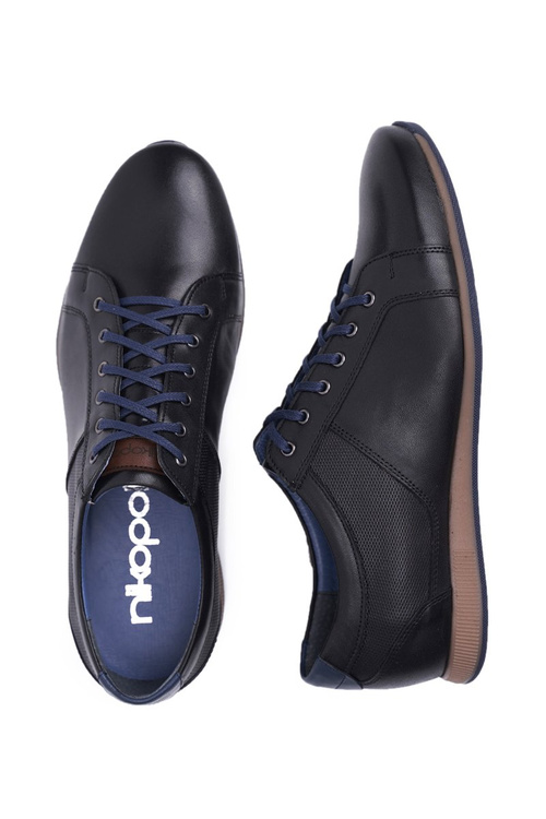 Pánské Polobotky Casual Nikopol Kožené Černé 1730