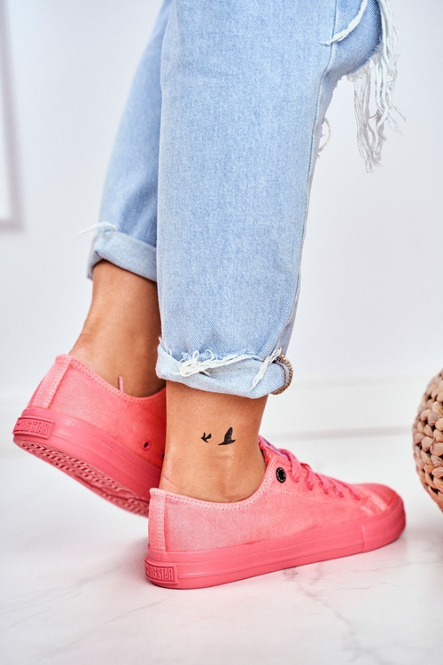 Dámska nízka veľká hviezda DD27444 Ružové tenisky