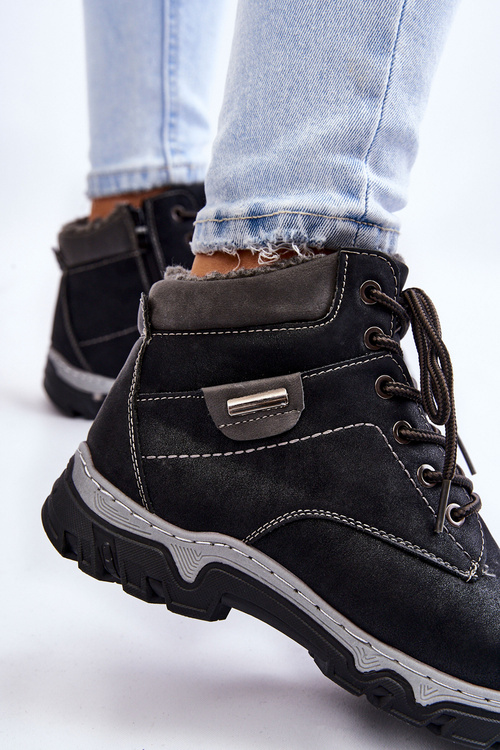 Dámské oteplené boty na zip Černé Jake