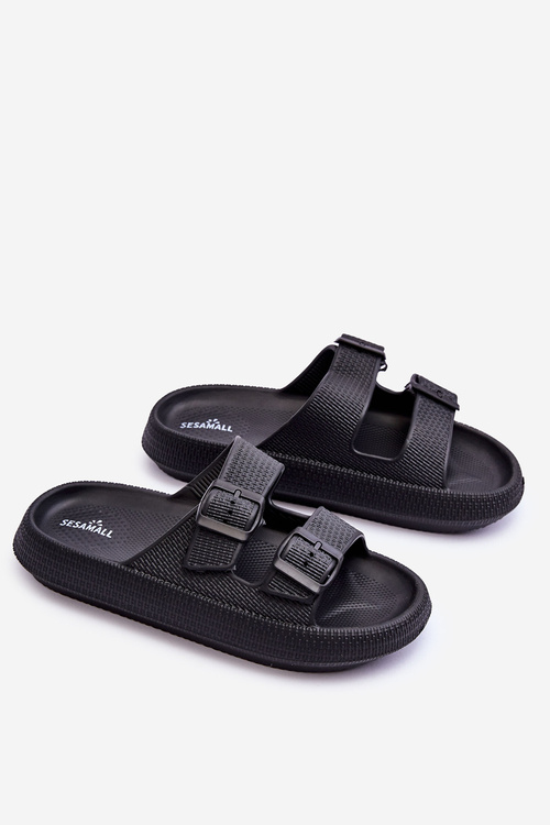 Dámske penové papuče s pruhmi čierny Sharmen